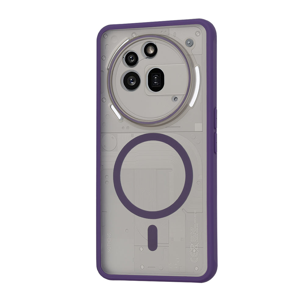Coque MagSafe pour Nothing Phone (3a) Pro, Techsuit, HaloFrost, Violet Foncé