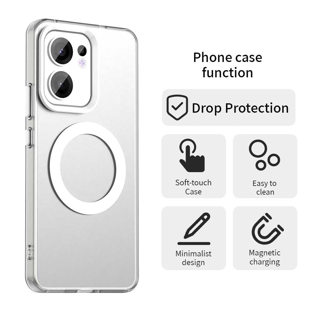 Coque MagSafe pour Oppo Reno13 FS 5G / Reno13 F 4G / Reno13 F, Techsuit, CandyCase, Blanche