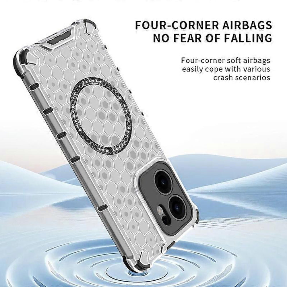 Coque MagSafe pour Oppo Reno13 FS 5G / Reno13 F 4G / Reno13 F, Techsuit, HoneyComb Shield, Noire