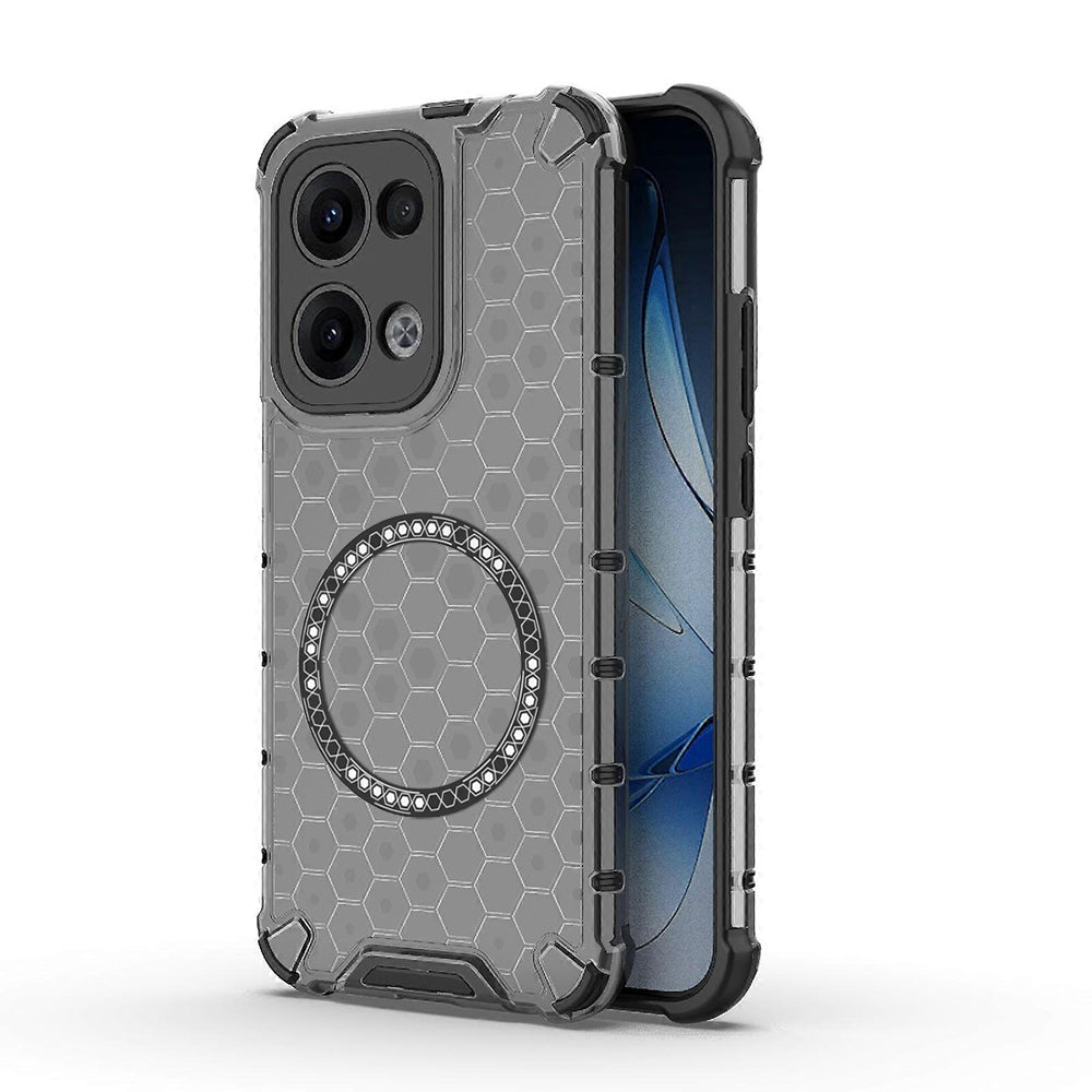 Coque MagSafe pour Oppo Reno13, Techsuit, HoneyComb Shield, Noire