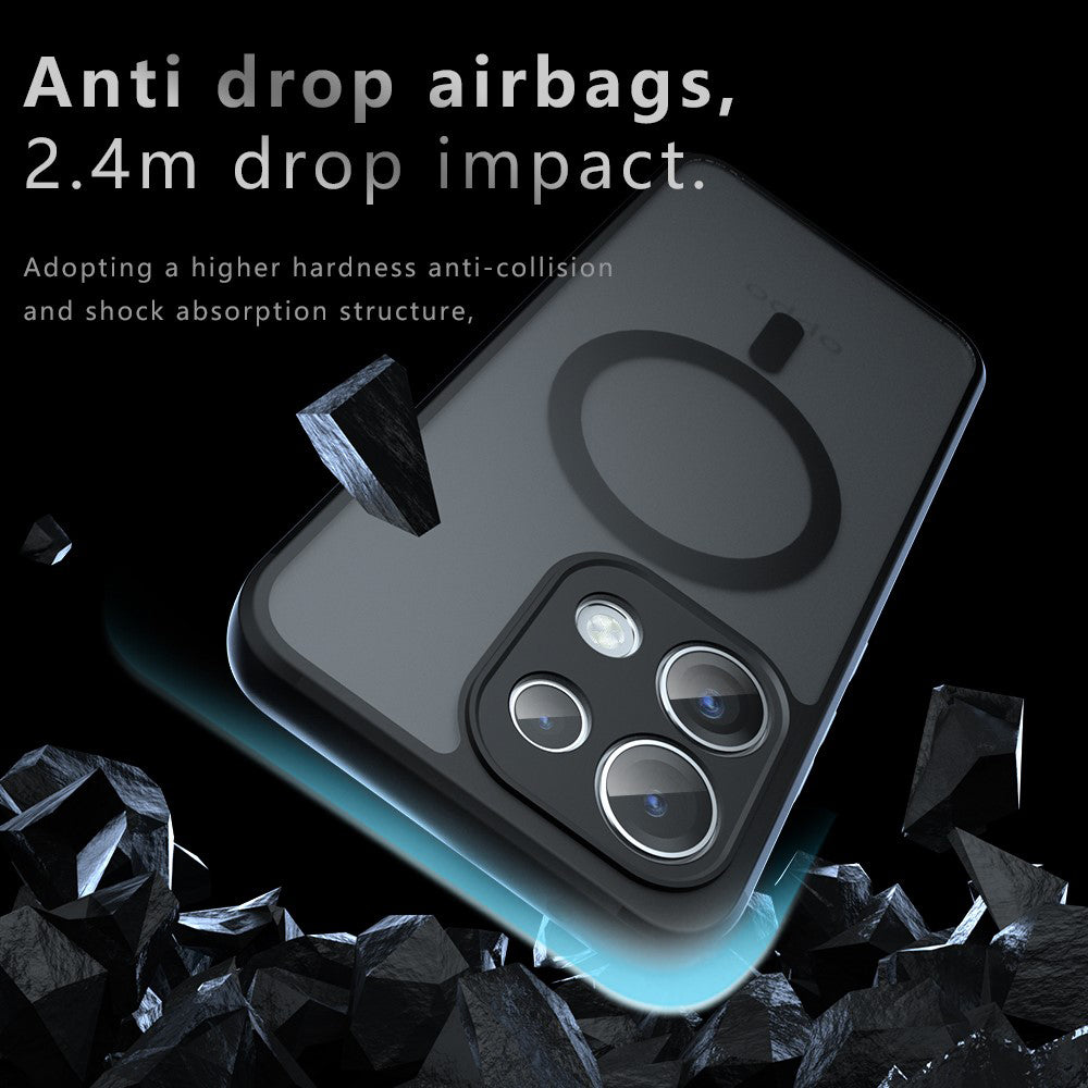 Coque MagSafe pour Oppo Reno16 F / Reno16 FS, Techsuit, PureFrost, Noir Satiné