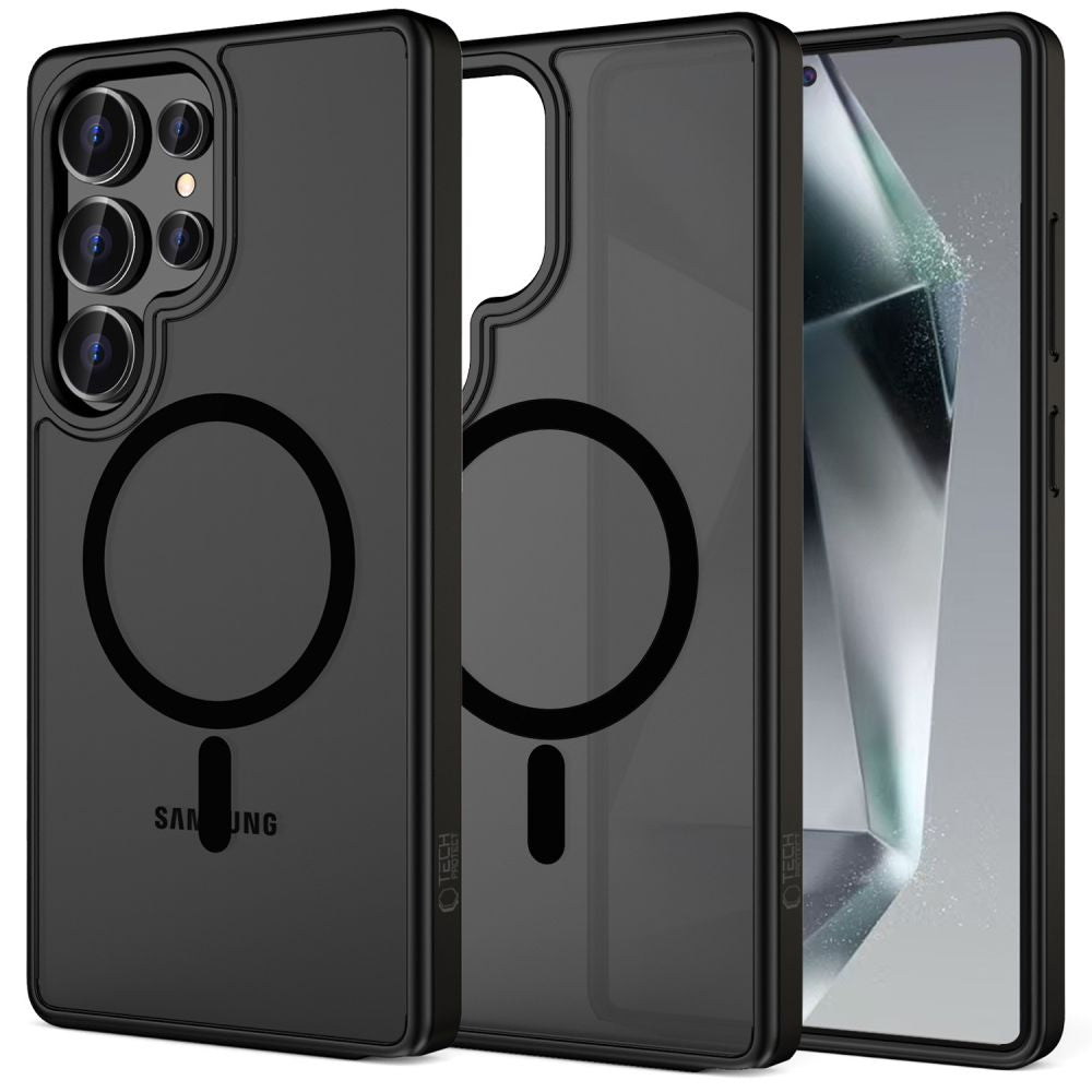 Coque MagSafe pour Samsung Galaxy S25 Ultra S938, Tech-Protect, Magmat, Noire