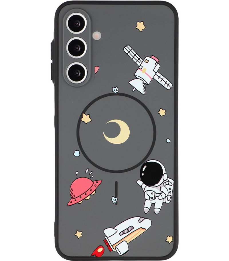Coque MagSafe pour Samsung Galaxy S25 Ultra S938, OEM, Astronaute Cartoon, Noire