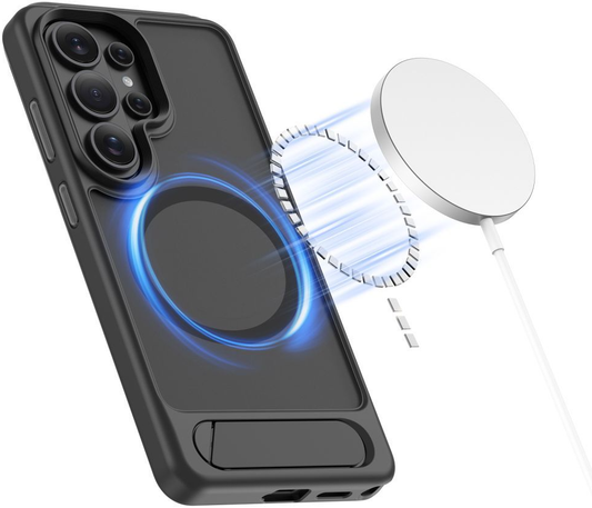 Coque MagSafe pour Samsung Galaxy S26 Ultra S948, Tech-Protect, Magrack, Noir Mat