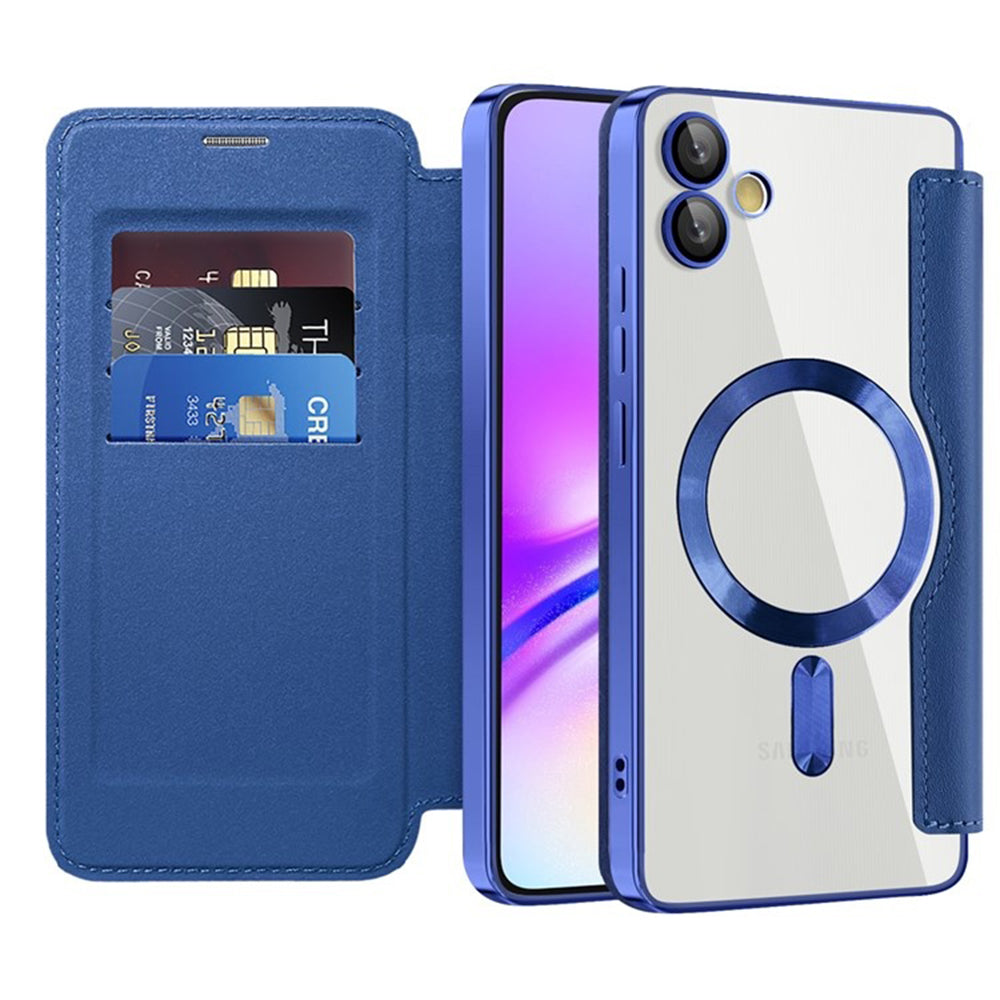Coque MagSafe pour Samsung Galaxy A05 A055, Techsuit, SmartMag Book, Bleue