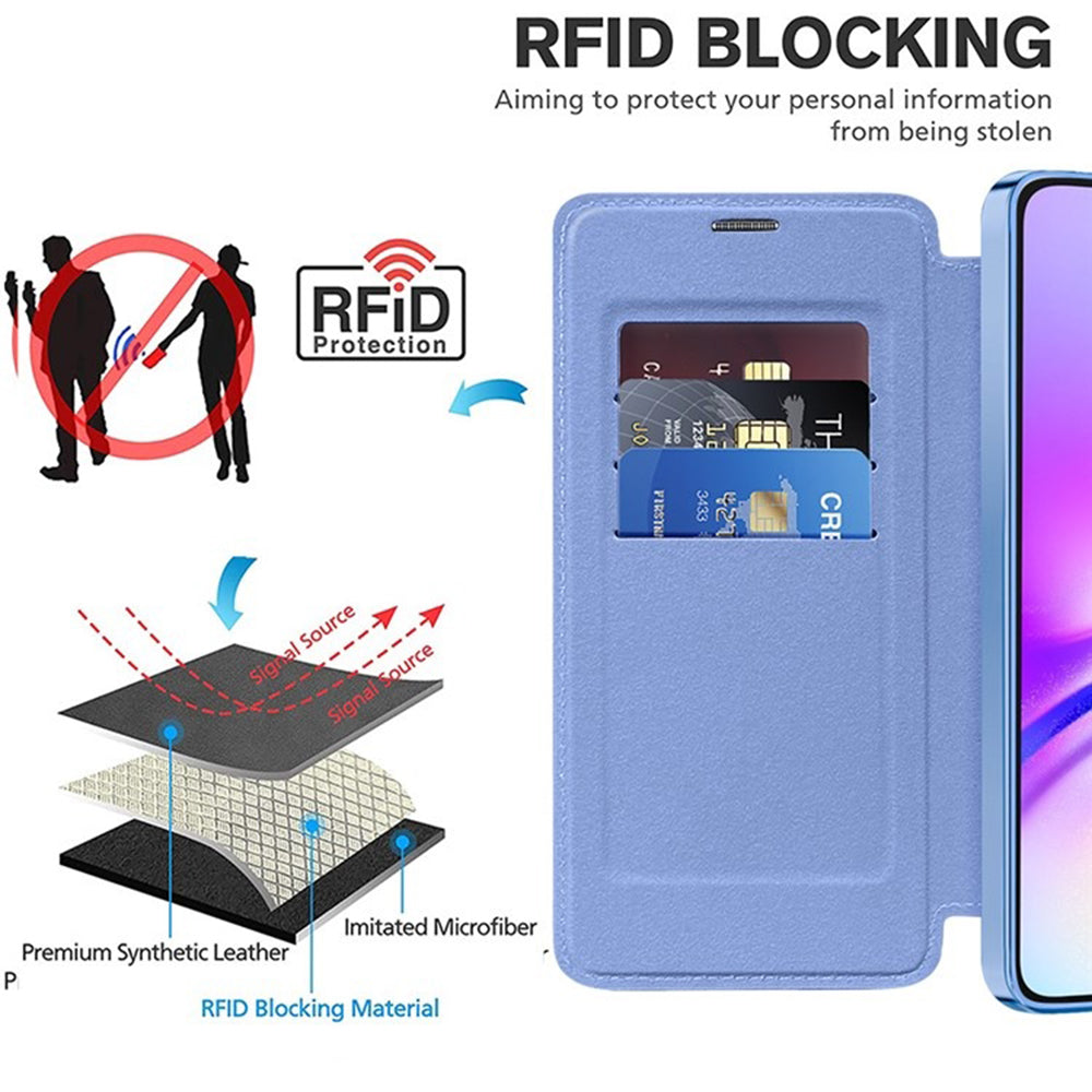 Coque MagSafe pour Samsung Galaxy A05 A055, Techsuit, SmartMag Book, Bleu
