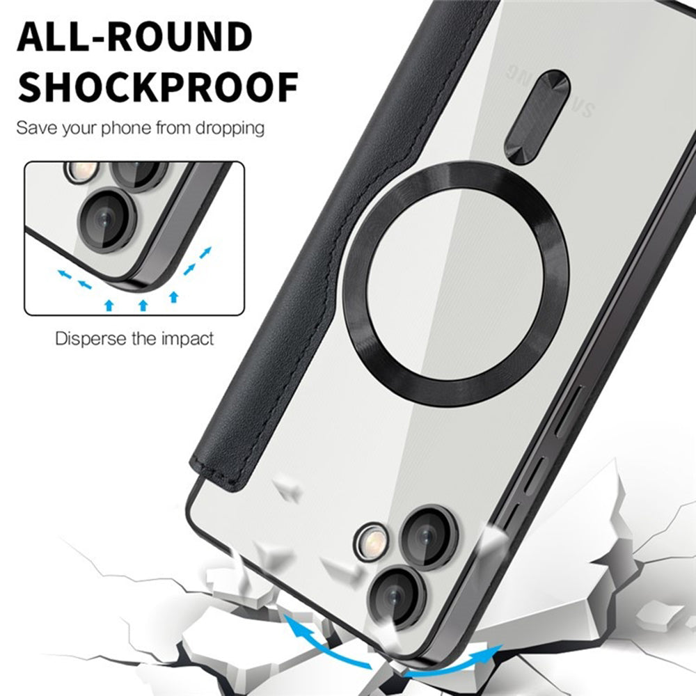 Coque MagSafe pour Samsung Galaxy A05 A055, Techsuit, SmartMag Book, Noire