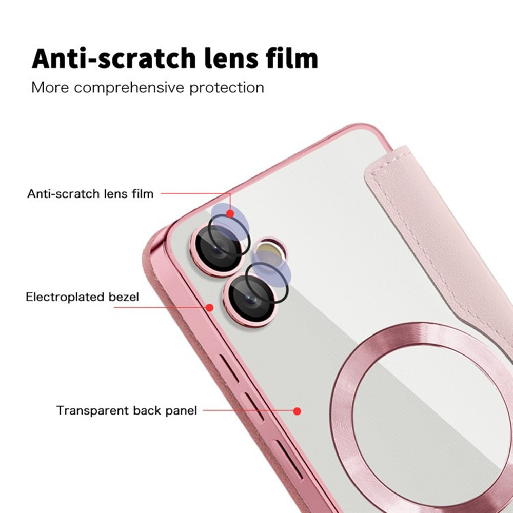 Coque MagSafe pour Samsung Galaxy A05 A055, Techsuit, SmartMag Book, Rose