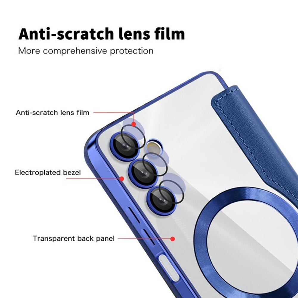 Coque MagSafe pour Samsung Galaxy A05s A057, Techsuit, SmartMag Book, Bleue