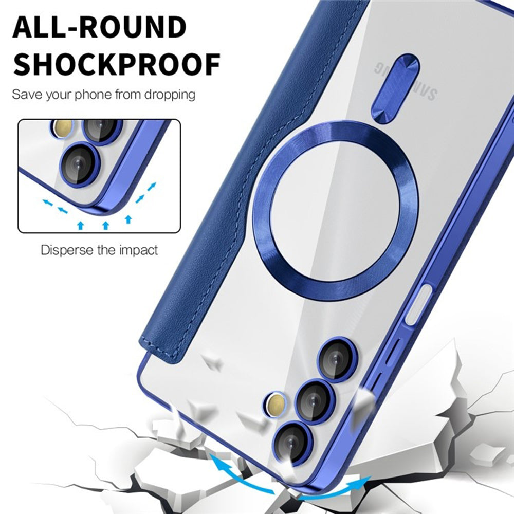 Coque MagSafe pour Samsung Galaxy A05s A057, Techsuit, SmartMag Book, Bleue
