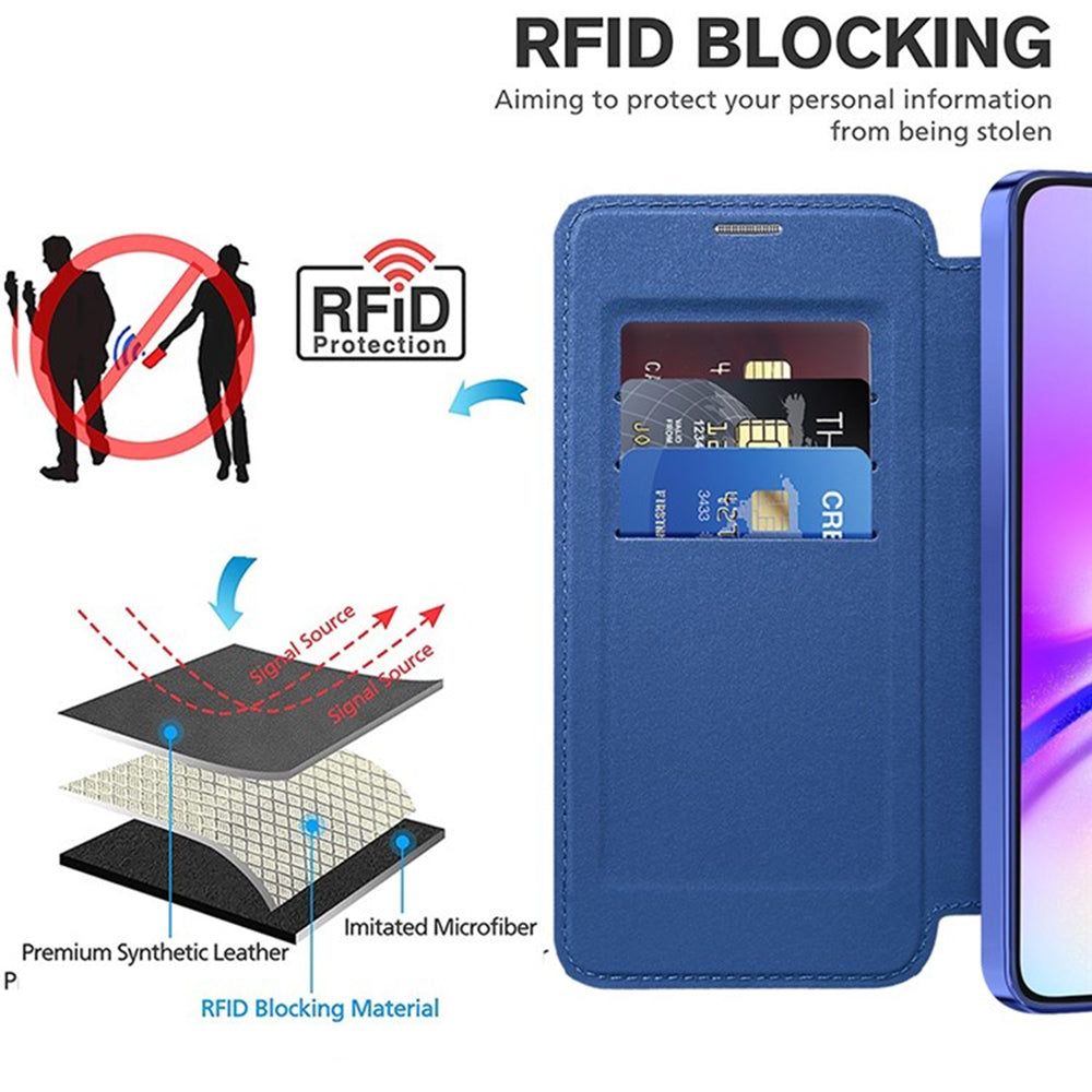 Coque MagSafe pour Samsung Galaxy A05s A057, Techsuit, SmartMag Book, Bleue