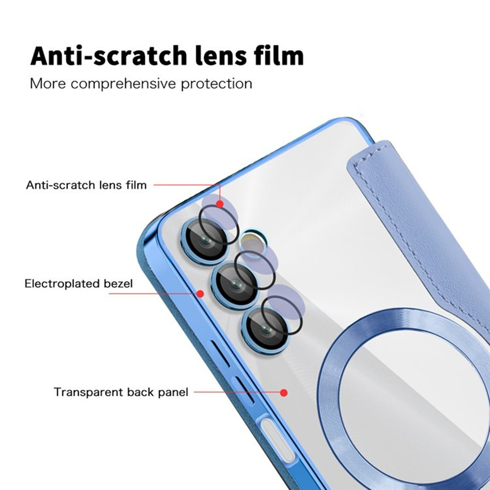 Coque MagSafe pour Samsung Galaxy A05s A057, Techsuit, SmartMag Book, Bleu