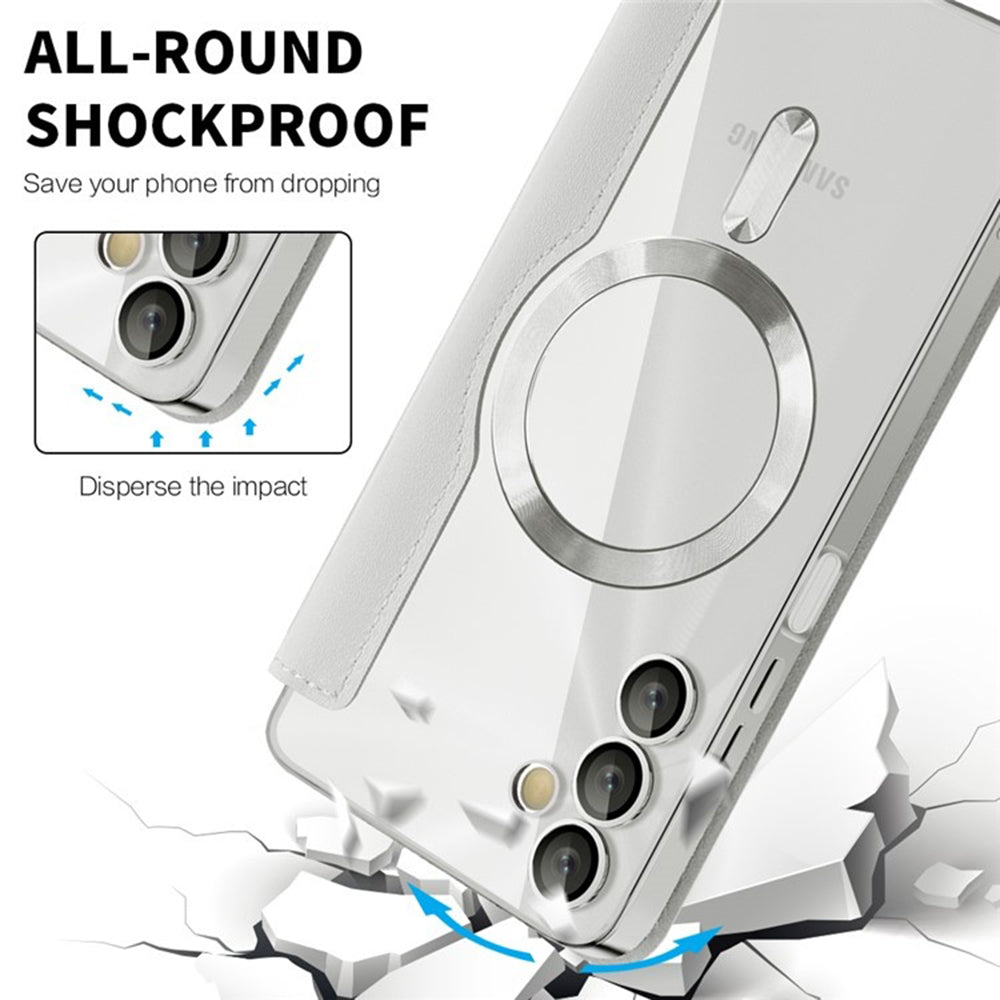 Coque MagSafe pour Samsung Galaxy A05s A057, Techsuit, SmartMag Book, Gris