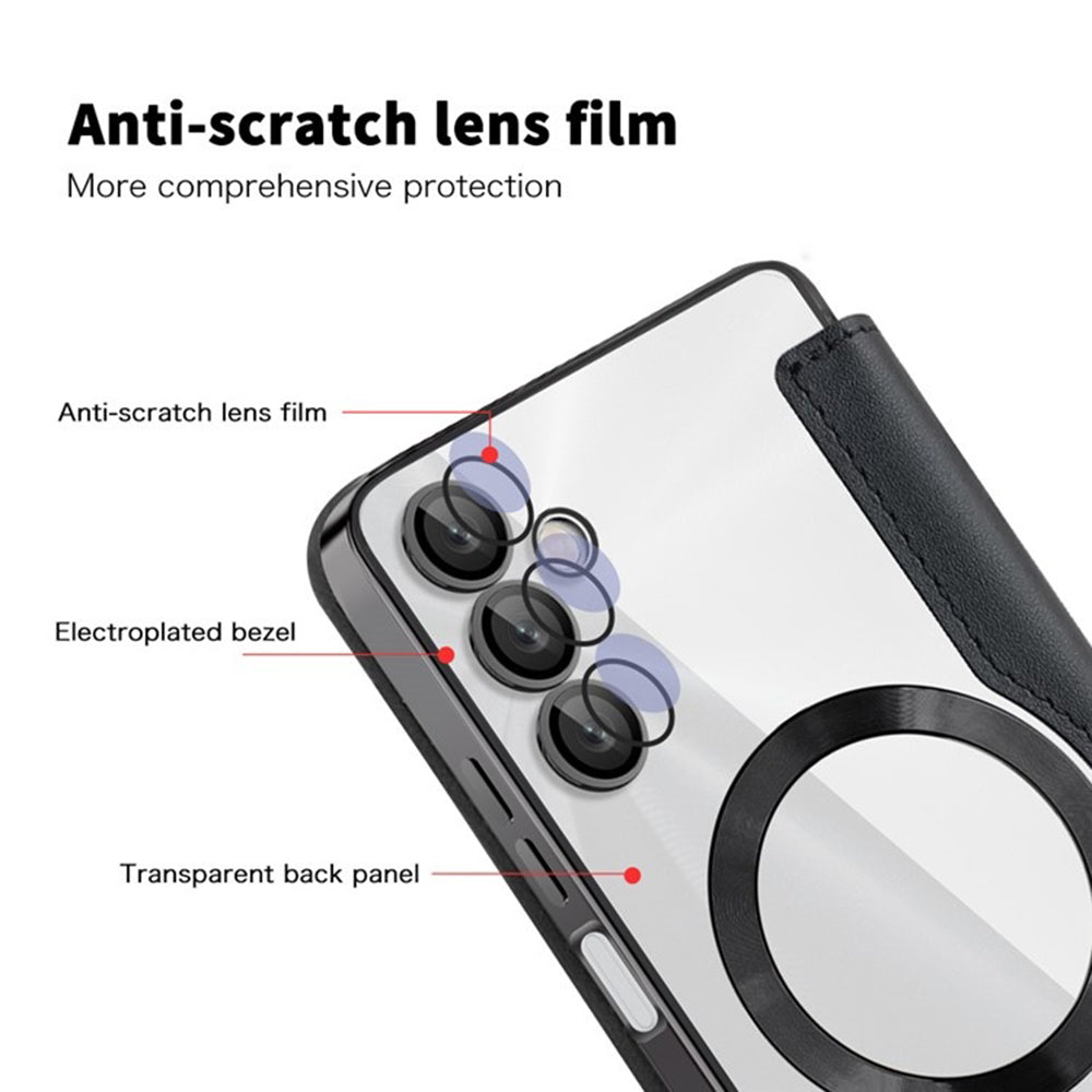 Coque MagSafe pour Samsung Galaxy A05s A057, Techsuit, SmartMag Book, Noire