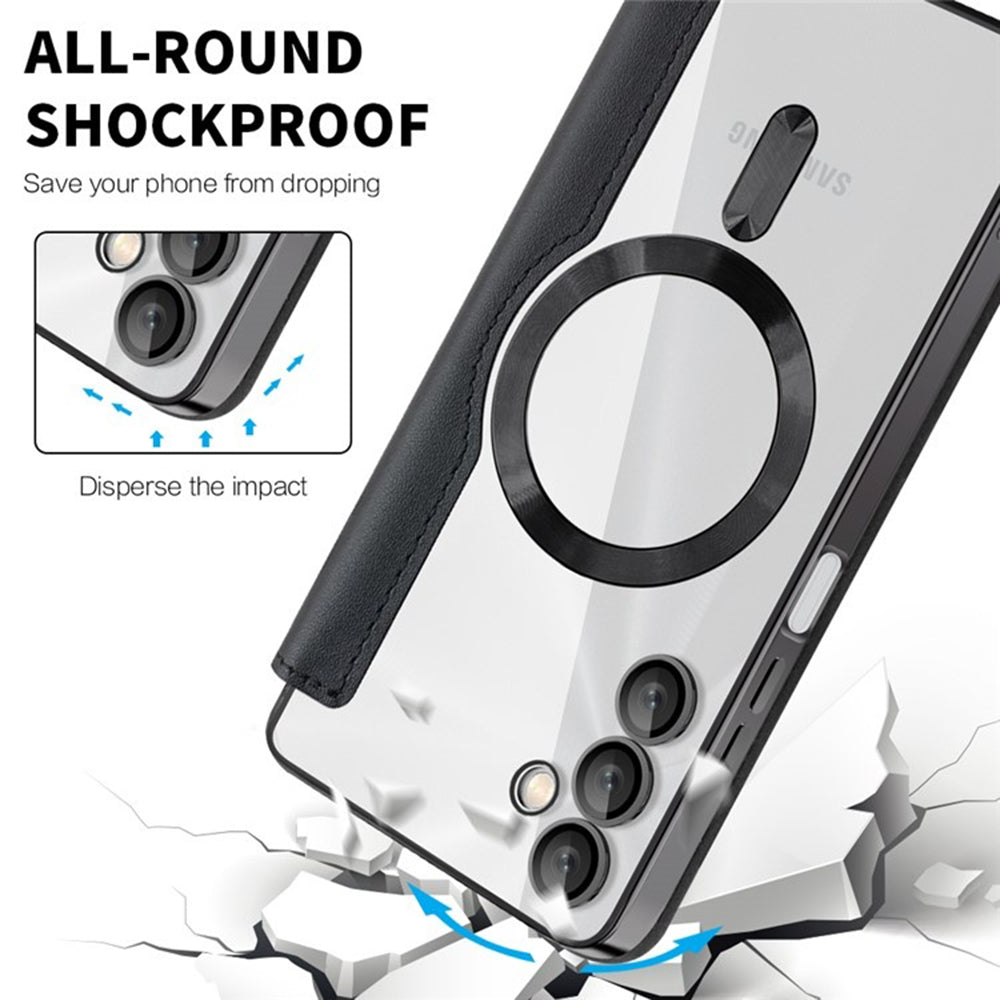 Coque MagSafe pour Samsung Galaxy A05s A057, Techsuit, SmartMag Book, Noire