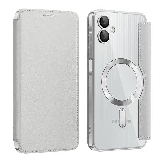 Coque MagSafe pour Samsung Galaxy A06 A065, Techsuit, SmartMag Book, Gris