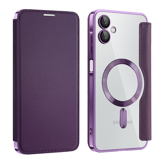 Coque MagSafe pour Samsung Galaxy A06 A065, Techsuit, SmartMag Book, Violet