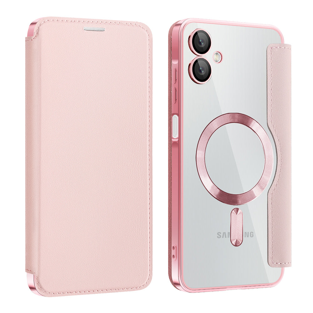 Coque MagSafe pour Samsung Galaxy A06 A065, Techsuit, SmartMag Book, Rose