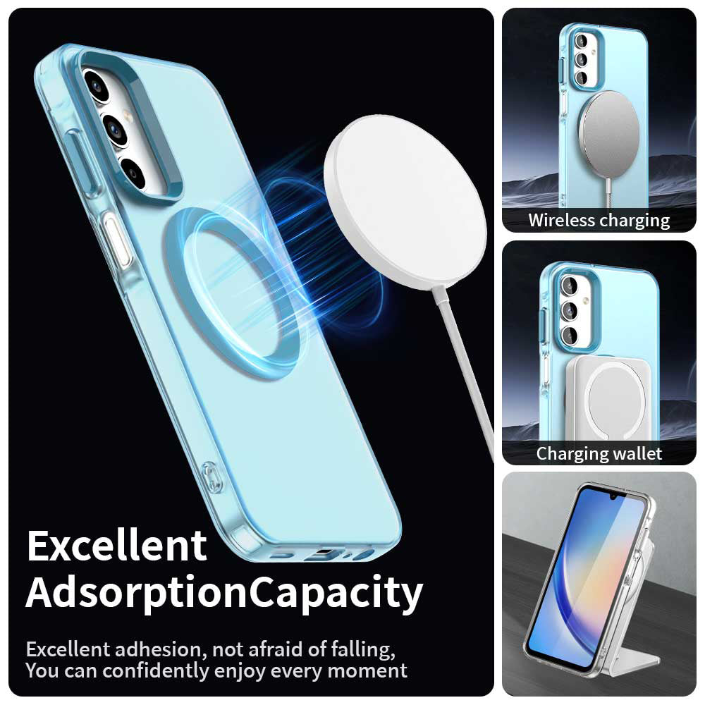 Coque MagSafe pour Samsung Galaxy A15 5G A156 / A15 A155, Techsuit, CandyCase, Bleue