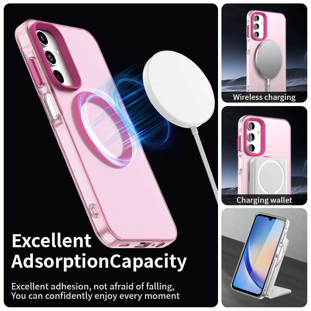 Coque MagSafe pour Samsung Galaxy A15 5G A156 / A15 A155, Techsuit, CandyCase, Rose