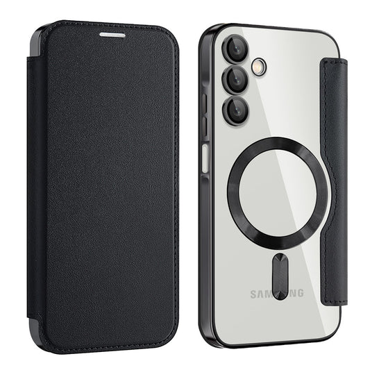Coque MagSafe pour Samsung Galaxy A15 5G A156 / A15 A155, Techsuit, SmartMag Book, Noire
