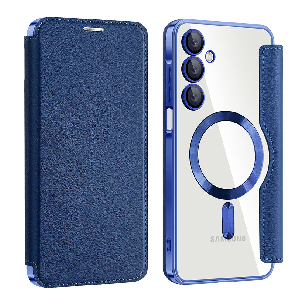Coque MagSafe pour Samsung Galaxy A16 5G A166 / A16 4G A165, Techsuit, SmartMag Book, Bleue