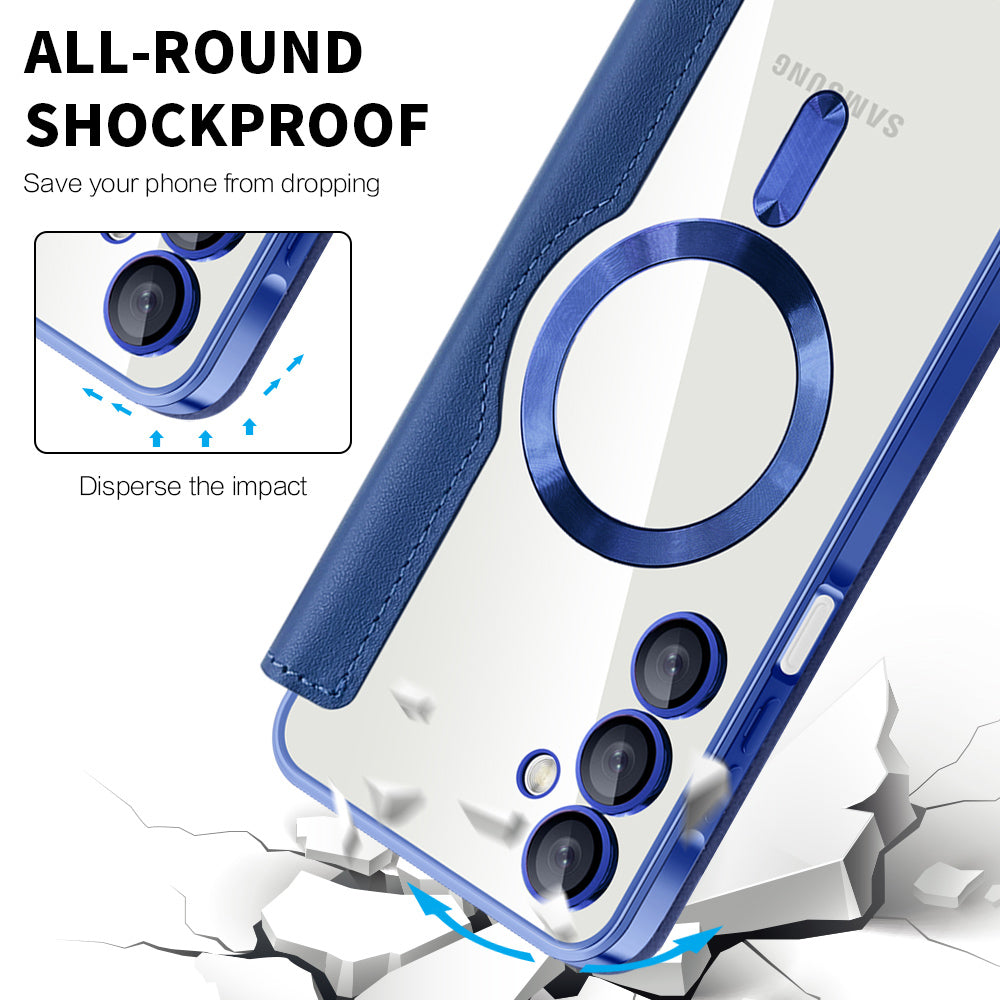 Coque MagSafe pour Samsung Galaxy A16 5G A166 / A16 4G A165, Techsuit, SmartMag Book, Bleue