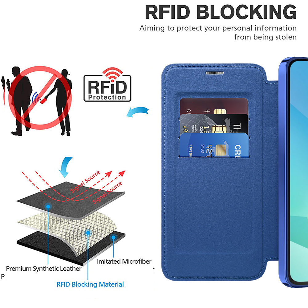 Coque MagSafe pour Samsung Galaxy A16 5G A166 / A16 4G A165, Techsuit, SmartMag Book, Bleue
