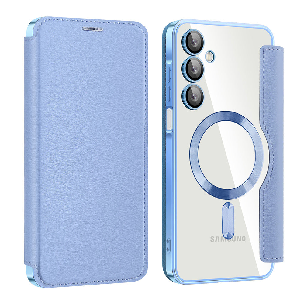 Coque MagSafe pour Samsung Galaxy A16 5G A166 / A16 4G A165, Techsuit, SmartMag Book, Bleu