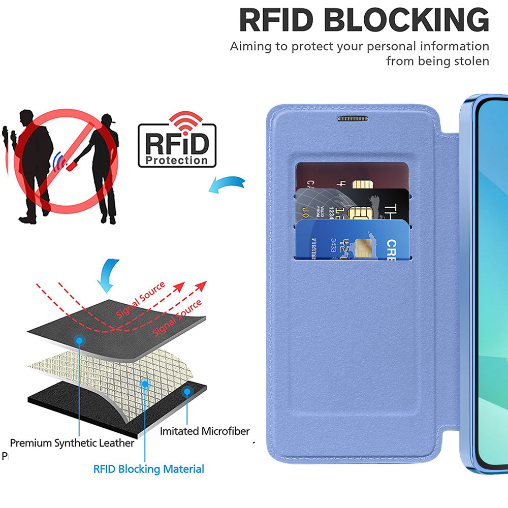 Coque MagSafe pour Samsung Galaxy A16 5G A166 / A16 4G A165, Techsuit, SmartMag Book, Bleu