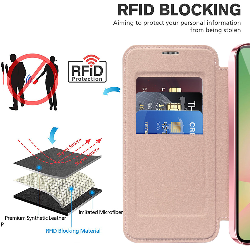 Coque MagSafe pour Samsung Galaxy A26 A266, Techsuit, SmartMag Book, Rose