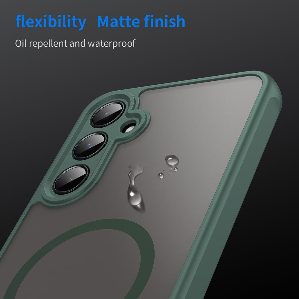 Coque MagSafe pour Samsung Galaxy A35 5G A356, Techsuit, HaloFrost II, Vert