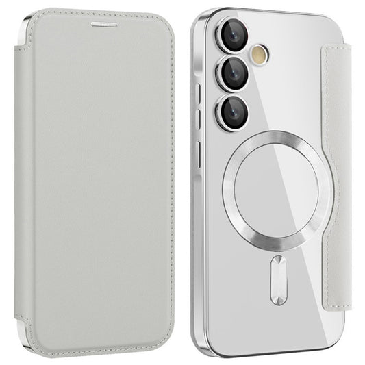 MagSafe-Hülle für Samsung Galaxy A35 5G A356, Techsuit, SmartMag Book, Grau