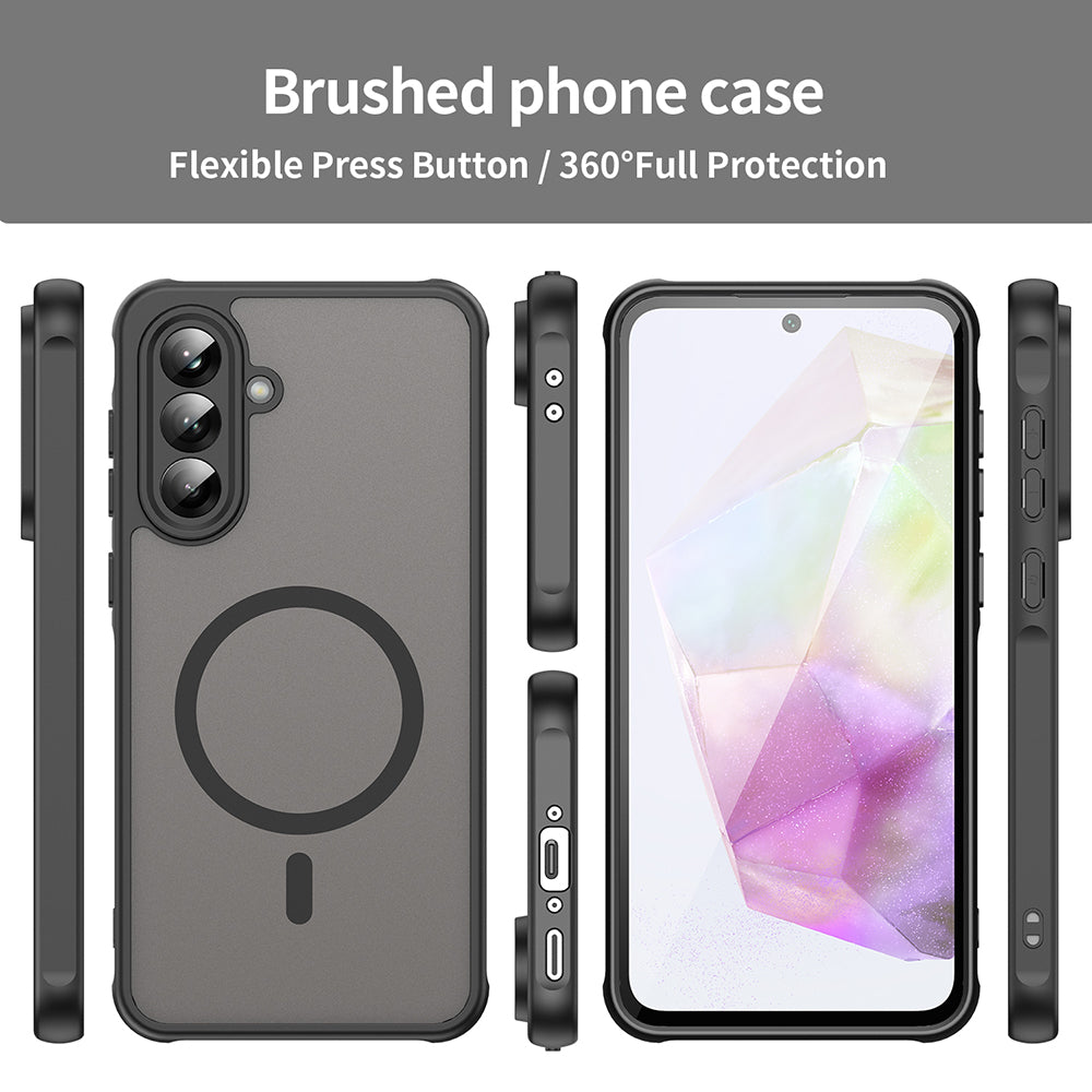 Coque MagSafe pour Samsung Galaxy A36 A366, Techsuit, HaloFrost II, Noire