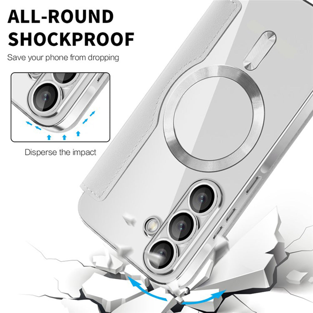 Coque MagSafe pour Samsung Galaxy A36 A366, Techsuit, SmartMag Book, Gris