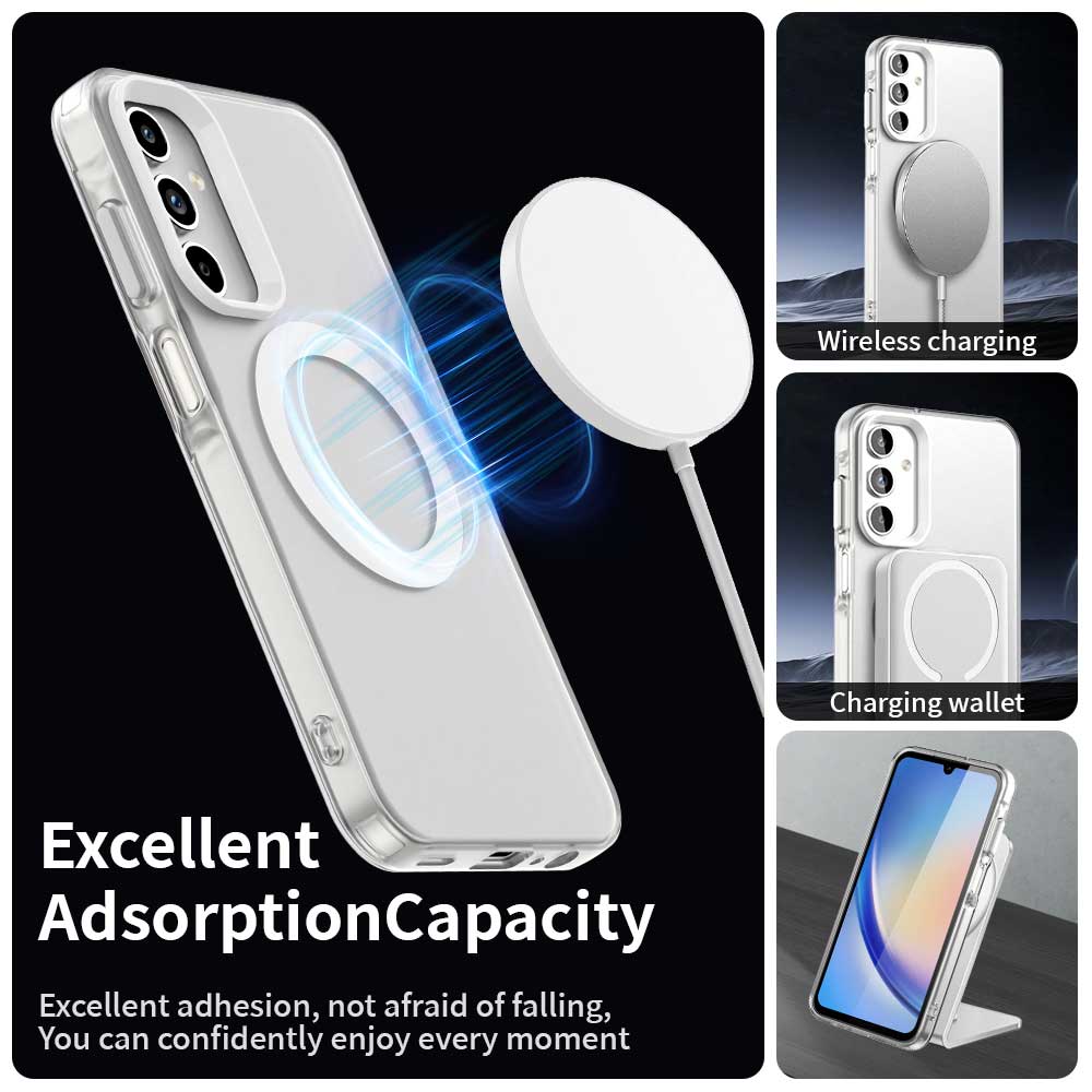 Coque MagSafe pour Samsung Galaxy A55 5G A556, Techsuit, CandyCase, Blanche