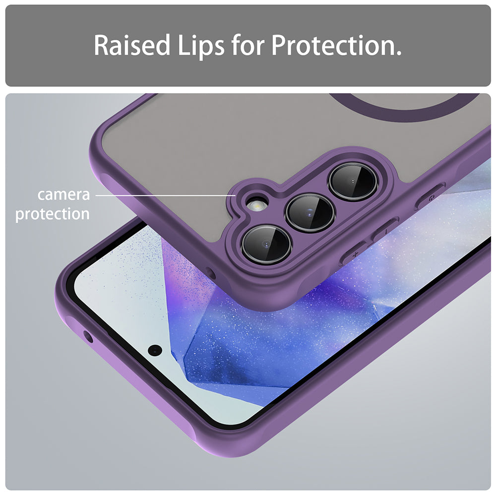 Coque MagSafe pour Samsung Galaxy A55 5G A556, Techsuit, HaloFrost II, Violet