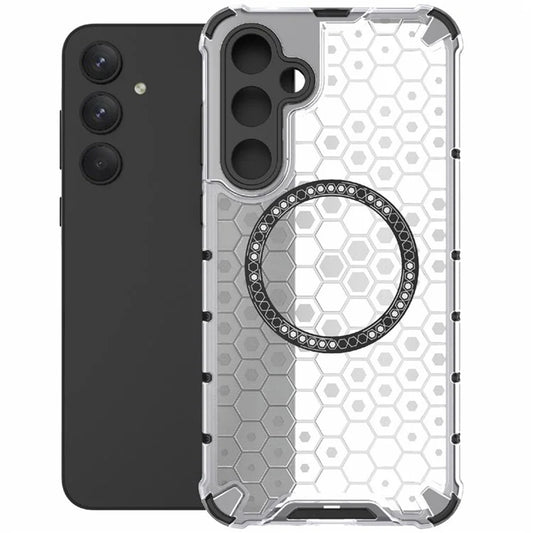 MagSafe-Hülle für Samsung Galaxy A55 5G A556, Techsuit, HoneyComb Shield, Weiß