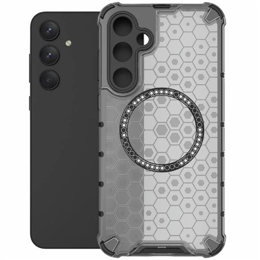 MagSafe-Hülle für Samsung Galaxy A55 5G A556, Techsuit, HoneyComb Shield, Schwarz
