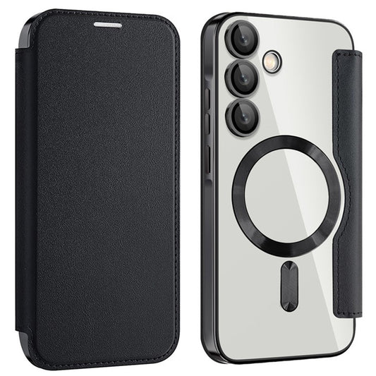 MagSafe-Hülle für Samsung Galaxy A55 5G A556, Techsuit, SmartMag Book, Schwarz