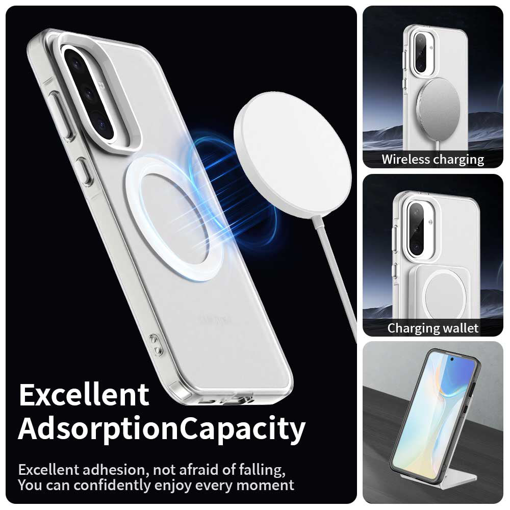 Coque MagSafe pour Samsung Galaxy A56 A566, Techsuit, CandyCase, Blanche