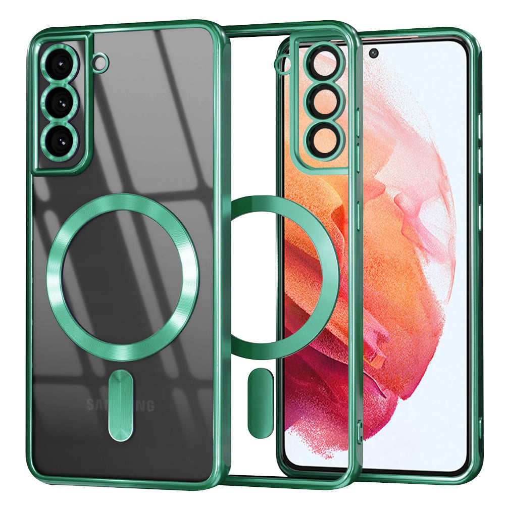 Coque MagSafe pour Samsung Galaxy S21 5G G991, Techsuit, Luxury Crystal, Vert Clair