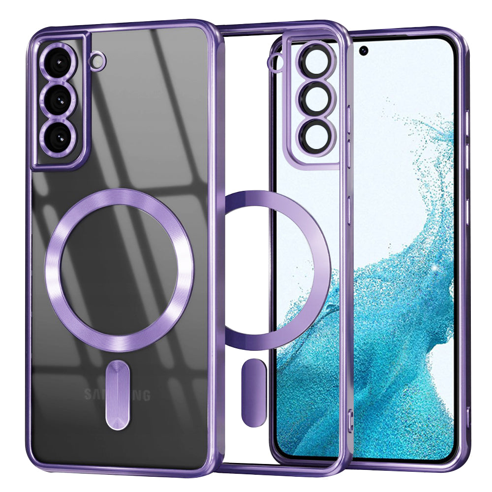 Coque MagSafe pour Samsung Galaxy S22 5G S901, Techsuit, Luxury Crystal, Violet Clair