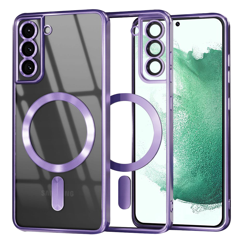 Coque MagSafe pour Samsung Galaxy S22+ 5G S906, Techsuit, Luxury Crystal, Violet Clair