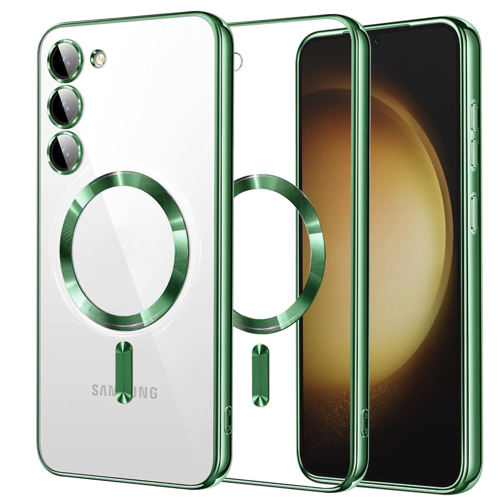 Coque MagSafe pour Samsung Galaxy S23+ S916, Techsuit, Luxury Crystal, Vert Clair