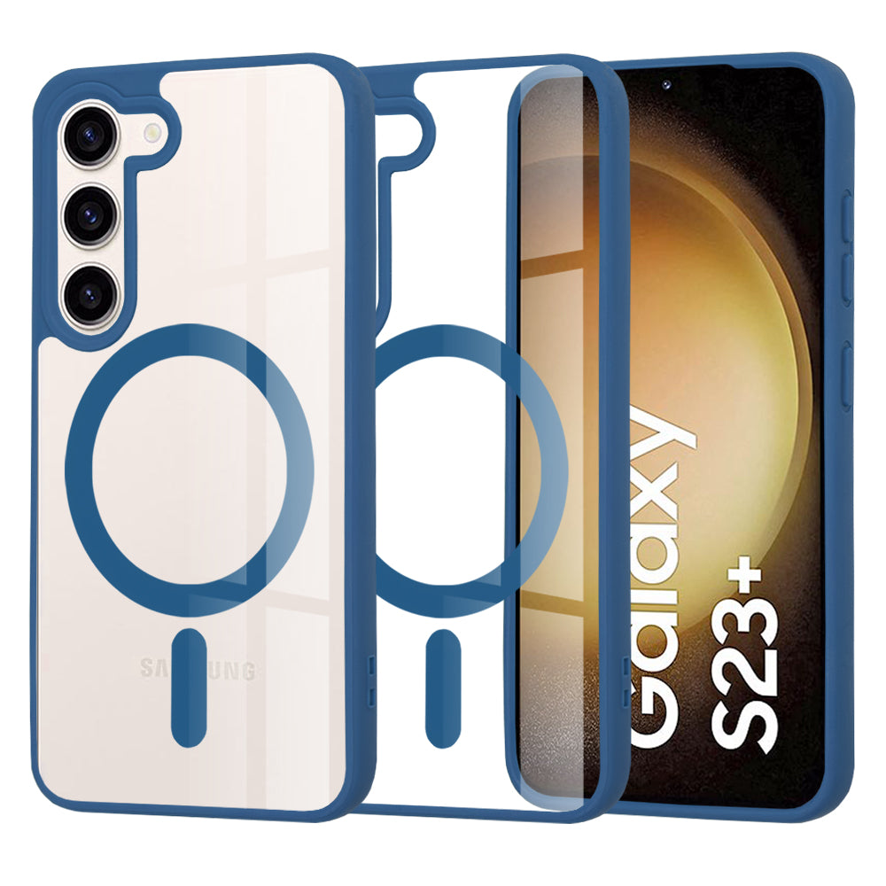 Coque MagSafe pour Samsung Galaxy S23+ S916, Techsuit, Pro, Bleue