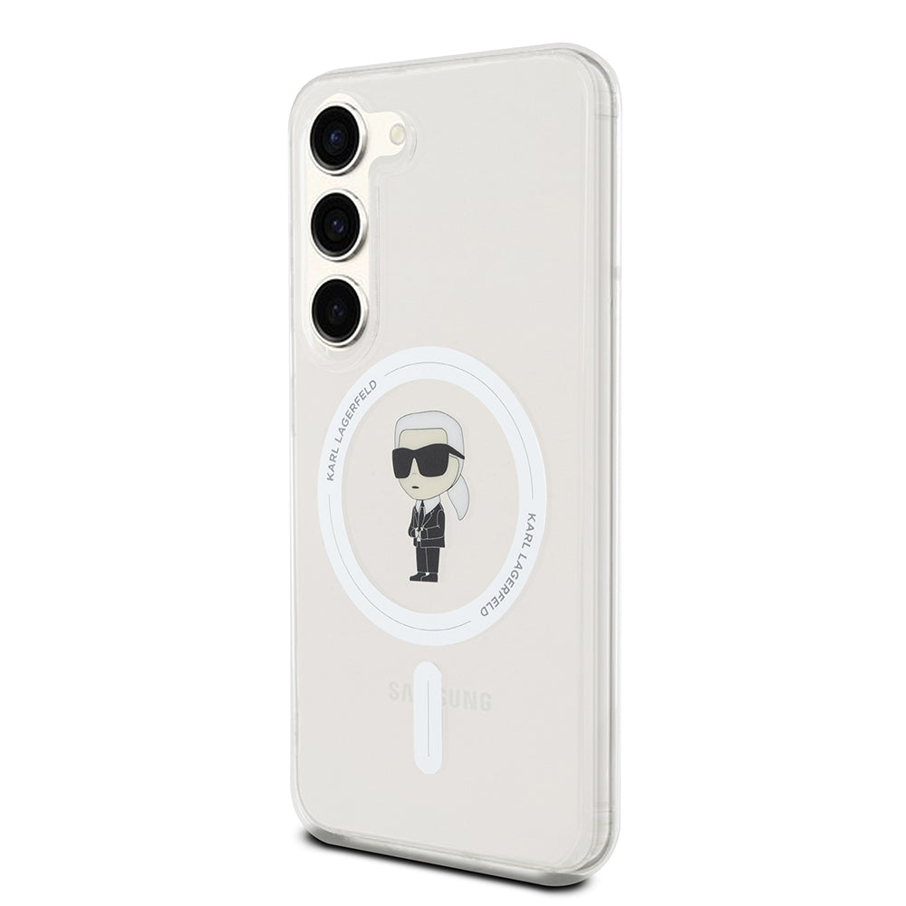 MagSafe Case for Samsung Galaxy S23 S911, Karl Lagerfeld, IML Ikonik Karl, Transparent