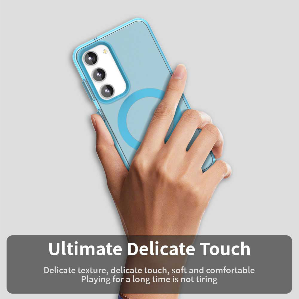 Coque MagSafe pour Samsung Galaxy S23 S911, Techsuit, CandyCase, Bleue