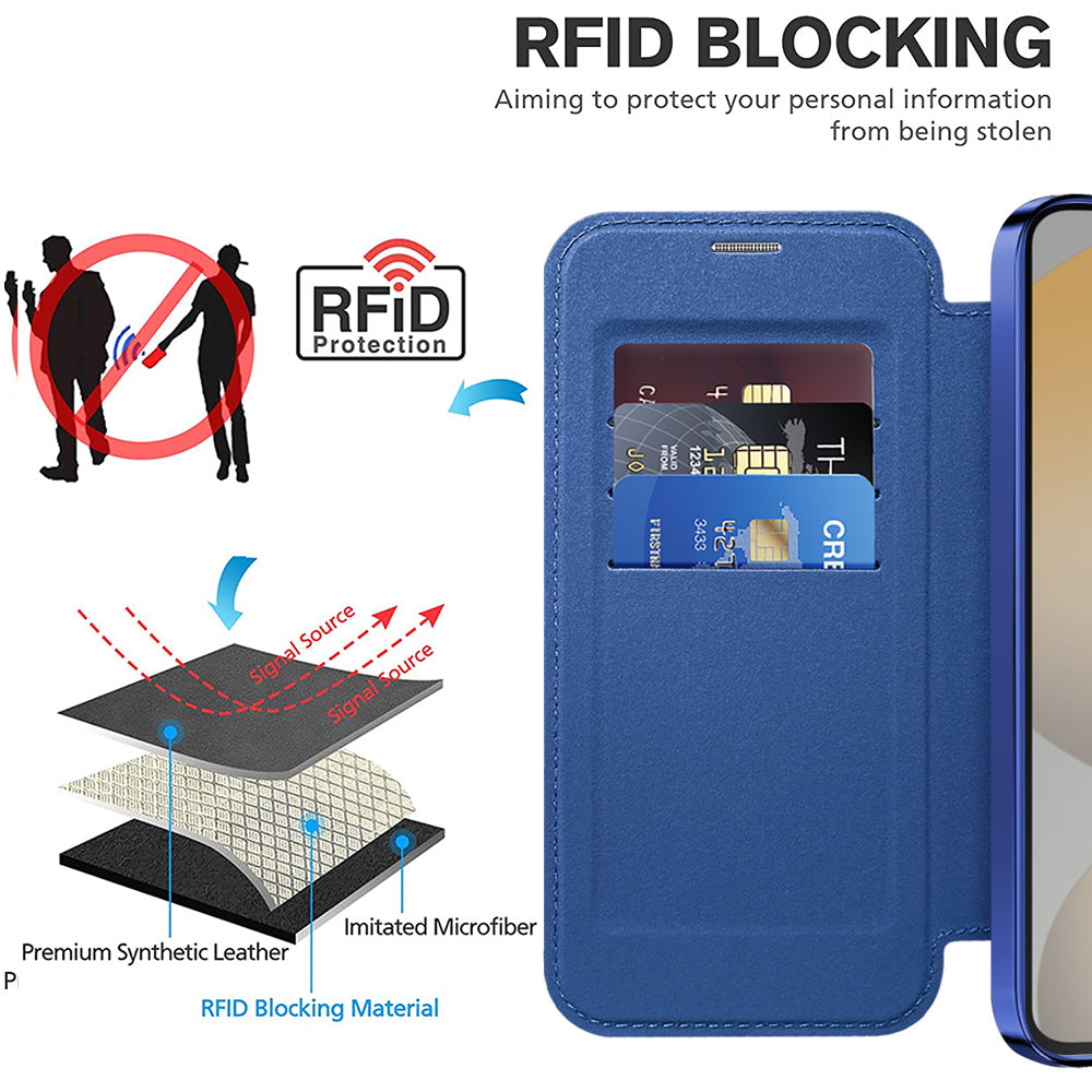 Coque MagSafe pour Samsung Galaxy S23 S911, Techsuit, SmartMag Book, Bleue