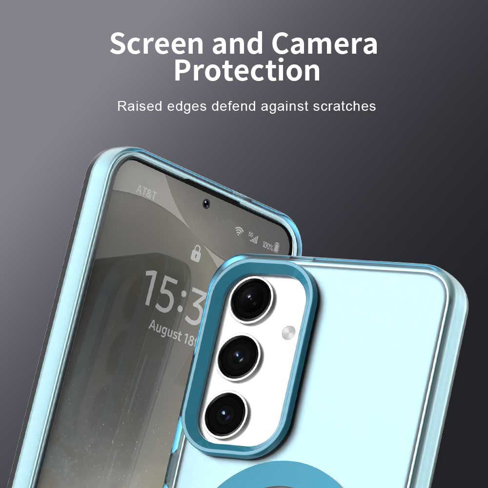 Coque MagSafe pour Samsung Galaxy S24 FE S721, Techsuit, CandyCase, Bleue